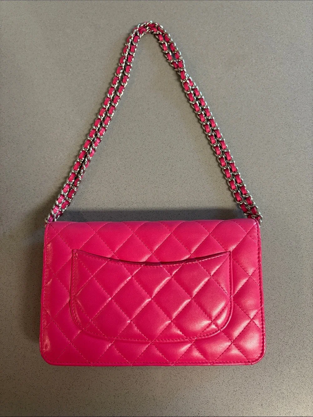 CHANEL Pink Lambskin Classic Quilted Wallet On a Chain - Picture 2 of 15